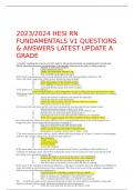 2024 Test Bank Fundamentals HESI Exam 2 Guaranteed A+ Actual Questions and Answers, Complete 100%