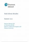 Pearson Edexcel GCE In Chemistry (9CH0)Paper 01  Advanced Inorganic and Physical Chemistry (1)