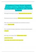 Competency E-Iowa Dental Assistant-infection Control, Hazardous Materials, & Jurisprudence Questions with Verified Solutions