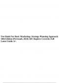 Test Bank For Basic Marketing: Strategy Planning Approach 18th Edition (Perreault, 2024) All Chapters Covered, Full Latest Guide A+.