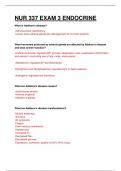 NUR 337 / NUR337 ENDOCRINE EXAM. EXAM 3. QUESTIONS AND ANSWERS