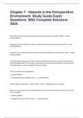 WORKPLACE SAFETY IN A PERIOPERATIVE SETTING  TEST  QUESTIONS AND ANSWERS RATED A+ 2024.