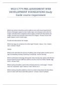 WGU C779 PRE-ASSESSMENT WEB DEVELOPMENT FOUNDATIONS Study Guide course requirement