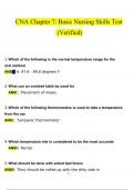 CNA Chapter 7 Basic Nursing Skills Test Questions and Answers (2024 / 2025) (Verified Answers)