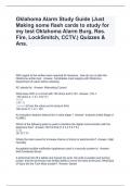 Oklahoma Alarm Study Guide (Just Making some flash cards to study for my test Oklahoma Alarm Burg, Res. Fire, LockSmitch, CCTV.) Quizzes & Ans.