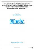 WGU D128 MATHEMATICS FOR ELEMENTARY EDUCATORS OA EXAM 2023-2024 ACTUAL EXAM 200 QUESTIONS AND CORRECT DETAILED ANSWERS|ALREADY GRADED A+