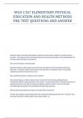 WGU C367 ELEMENTARY PHYSICAL EDUCATION AND HEALTH METHODS PRE-TEST QUESTIONS AND ANSWER