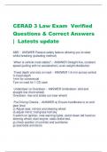 CERAD 3 Law Exam Verified Questions & Correct Answers | Latests update