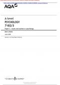 A-level PSYCHOLOGY 7182/3Paper 3	Issues and options in psychologyMark schemeJune 2021Version 1.0 Final Mark Scheme*216A71	2/3/MS*MARK SCHEME – A-LEVEL PSYCHOLOGY – 7182/3 – JUNE 2021Mark schemes are prepared by the Lead Assessment Writer and considered, t