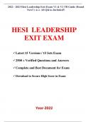 2022 - 2023 Hesi Leadership Exit Exam V1 & V2 TB Guide (Brand New!!) A++ All Q&As Included!!