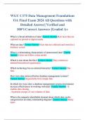 WGU C175 Data Management Foundations  Final Exam 2024 All Questions with Detailed Answer| Verified and 100%Correct Answers |Graded A+