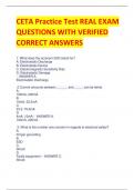 CETA Practice Test REAL EXAM QUESTIONS WITH VERIFIED CORRECT ANSWERS