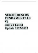 NUR301 HESI RN FUNDAMENTALS V1 and V2 Latest Update 2022/2023