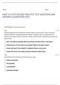 NURS 410 PSYCHOLOGY PRACTICE TEST QUESTIONS AND ANSWERS GUARANTEED PASS