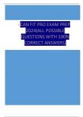 CAN FIT PRO EXAM PREP  2024(ALL POSSIBLE  QUESTIONS WITH 100%  CORRECT ANSWERS