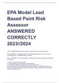 LATEST 2024 EPA Model Lead Based Paint Risk Assessor ANSWERED CORRECTLY 