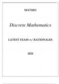 MAT2051 DISCRETE MATHEMATICS EXAM Q & A WITH RATIONALES 2024