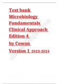 Test bank Microbiology Fundamentals Clinical Approach Edition 4 2023-2024 Latest Update