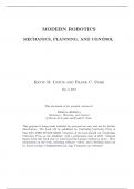 Modern Robotics Mechanics, Planning, and Control 1st Edition By Kevin M. Lynch (Author), Frank C. Park 9781107156302  With All Chapters 100% Complete Guide .