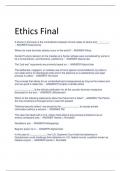 UPDATED 2024  LATEST Ethics Final EXAM 