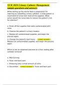 NUR 3028 Urinary Catheter Management sample questions and answers