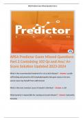 APEA Predictor Exam Missed Questions Part 2 Containing 102 Qs and Ans/ A+ Score Solution Updated 2023-2024