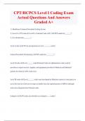 CPT/HCPCS Level I Coding Exam  Actual Questions And Answers  Graded A+ 