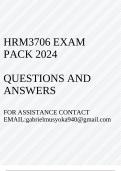 HRM3706 Exam pack 2023(Questions and answers)