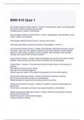 MSN 610 Quiz 1 with complete solutions