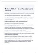 Midterm MSN 610 Exam Questions and Answers