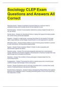 CLEP introductory Sociology 2023 Exam Questions And Answers Graded A+