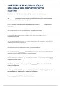 Principles of Real Estate 2(2023- 2024)Exam with complete updated solution Loss of value due to lack of modernization is called: - answerFunctional obsolescence The __________ is considered the most reliable approach to value because it is based on verifi