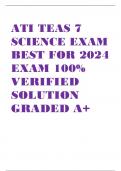 ATI TEAS 7 SCIENCE EXAM BEST FOR 2024 EXAM 100% VERIFIED  SOLUTION GRADED A+