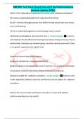 NRCME Test Bank Questions with Verified Solutions (Latest Update 2023) Which of the following is a requirement for drivers with a diabetes exemption? A) Possess a rapidly absorbable form of glucose while driving B) Self—monitor blood glucose one hour befo