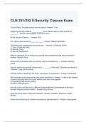 CLN 251-252 8 Security Classes Exam