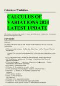 CALCULUS OF VARIATIONS 2024 LATEST UPDATE