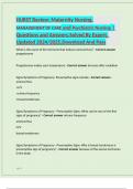 HURST Review: Maternity Nursing, MANAGEMENT OF CARE and Psychiatric Nursing | Questions and Answers.Solved By Expert. Updated 2024/2025.Download And Pass