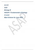 O-C-R GCE Biology B H422/01: Fundamentals of biology A Level Mark Scheme for June 2023