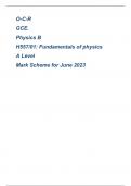 O-C-R GCE. Physics B H557/01: Fundamentals of physics A Level Mark Scheme for June 2023