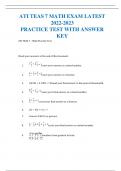 ATI TEAS 7 MATH EXAM LATEST 2022-2023  PRACTICE TEST WITH ANSWER KEY 