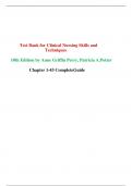 Test Bank for Clinical Nursing Skills and Techniques 10th Edition by Anne Griffin Perry, Patricia A. Potter Chapter 1-43 Complete Guide