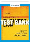 Test Bank For Introduction to Business Law - 7th - 2023 All Chapters - 9780357717189