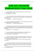 NURS 6521 ADVANCED  PHARMACOLOGY FINAL EXAM