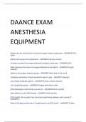 DAANCE EXAM  ANESTHESIA  EQUIPMENT 100% CORRECT ANSEWRS