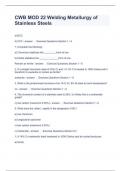 CWB MOD 22 Welding Metallurgy of Stainless Steels Questions and Answers Graded A+