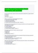 AHIT Plumbing Inspection Exam Questions and Answers