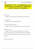 CROSSFIT LEVEL 1 HANDBOOK EXAM |  QUESTIONS & ANSWERS (VERIFIED) |  LATEST UPDATE | GRADED A+