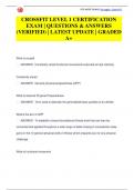 CROSSFIT LEVEL 1 CERTIFICATION  EXAM | QUESTIONS & ANSWERS  (VERIFIED) | LATEST UPDATE | GRADED  A+