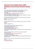 General Crane Safety Exam 2024 Questions and Correct Answers Rated A+