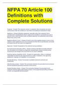 NFPA 70 Article 100 Definitions with Complete Solutions